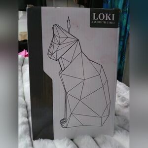 Wick Works cat skeleton candle, black, NIB